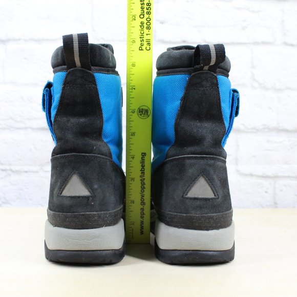 LL Bean Kid's Blue Black Suede Fabric Insulated Winter Snow Boots Size 4 - Picture 7 of 8
